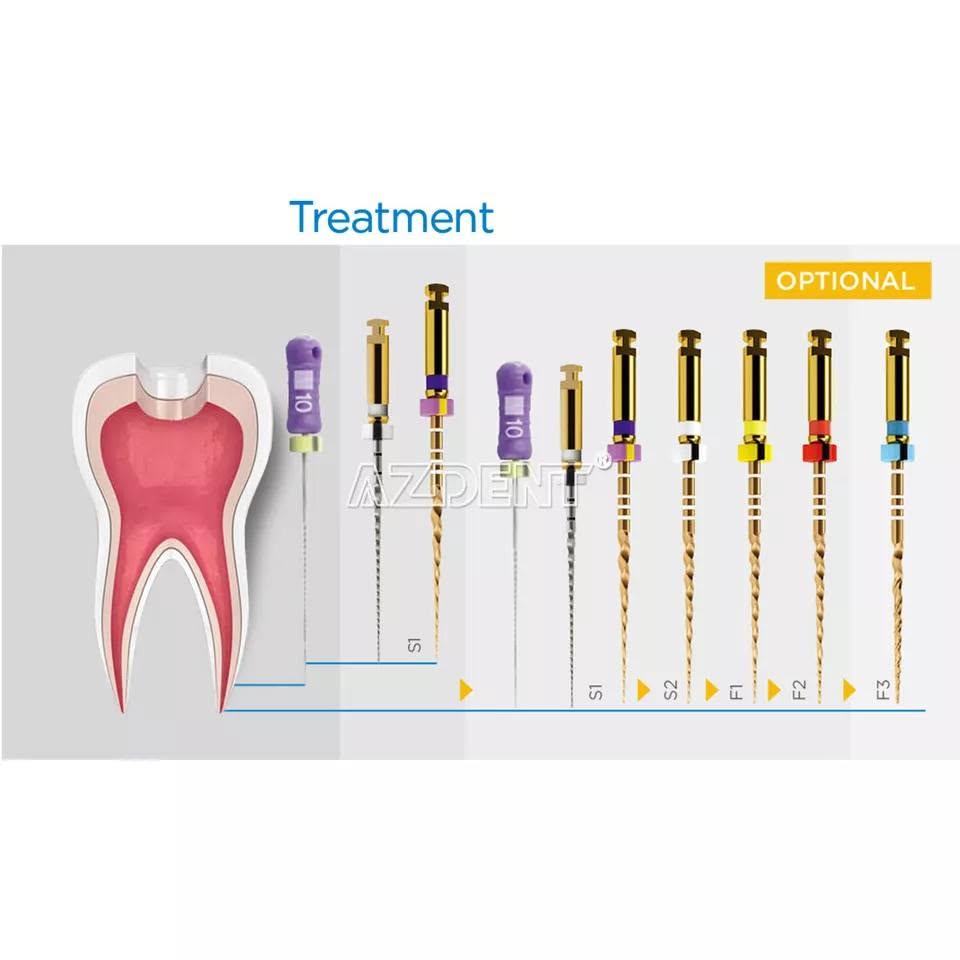 AZDENT Gold Taper – περιστρεφόμενες ρίνες NiTi SX–F3, 6 τεμάχια - Image 4
