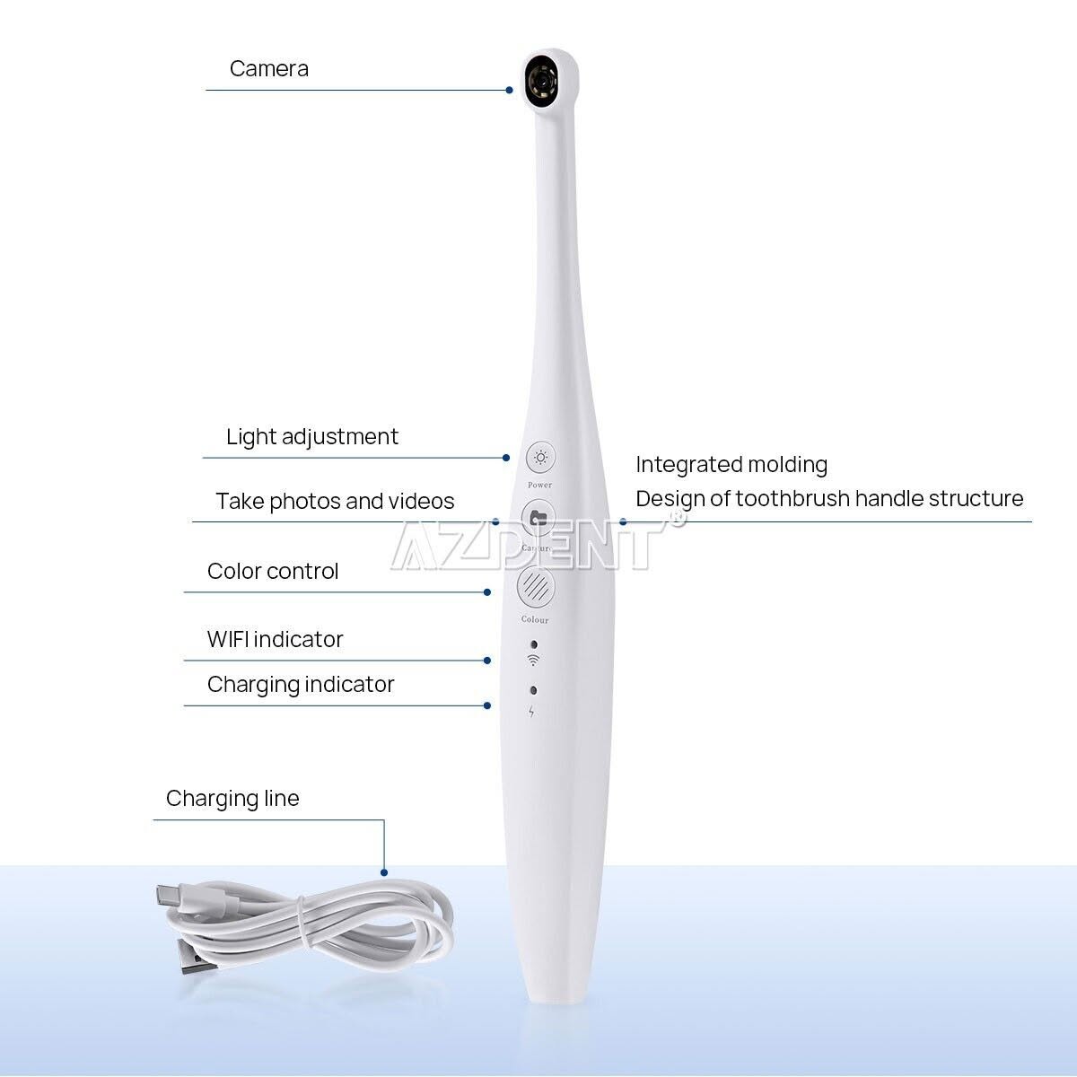 AZDENT – ενδοστοματική κάμερα WiFi με 8 LED, 2 MP - Image 2